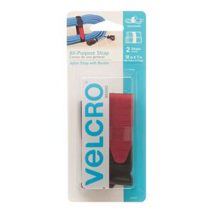 Velcro 2-Piece All Purpose Strap Black and Red 18 x 1inch Velcro 2-Piece All Purpose Strap Black and Red 18 x 1inch